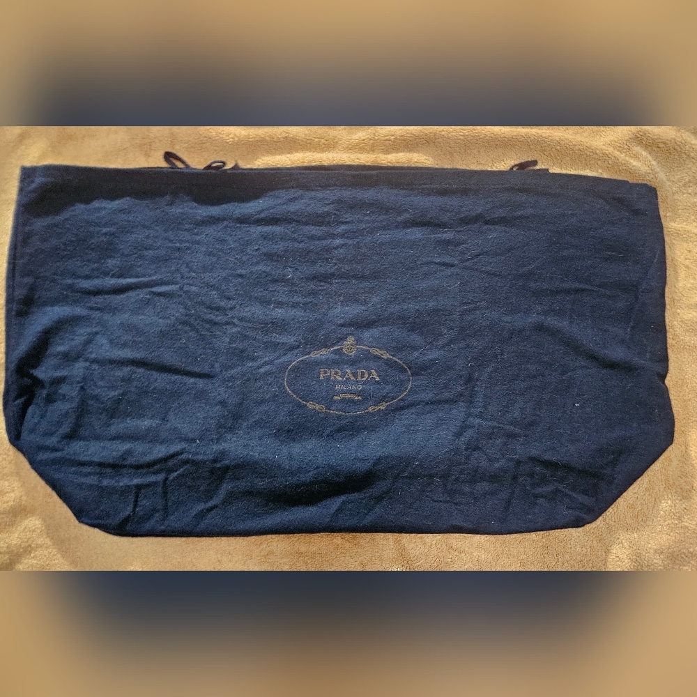 Prada XL 26” Navy Cotton Dust Bag Large Galleria Tote Handbag Storage Cover